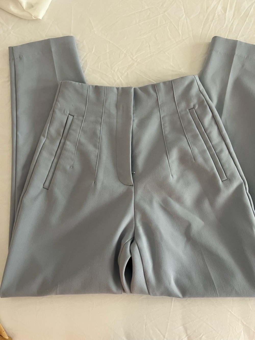 Zara Light blue High-Waist Tailored Trousers